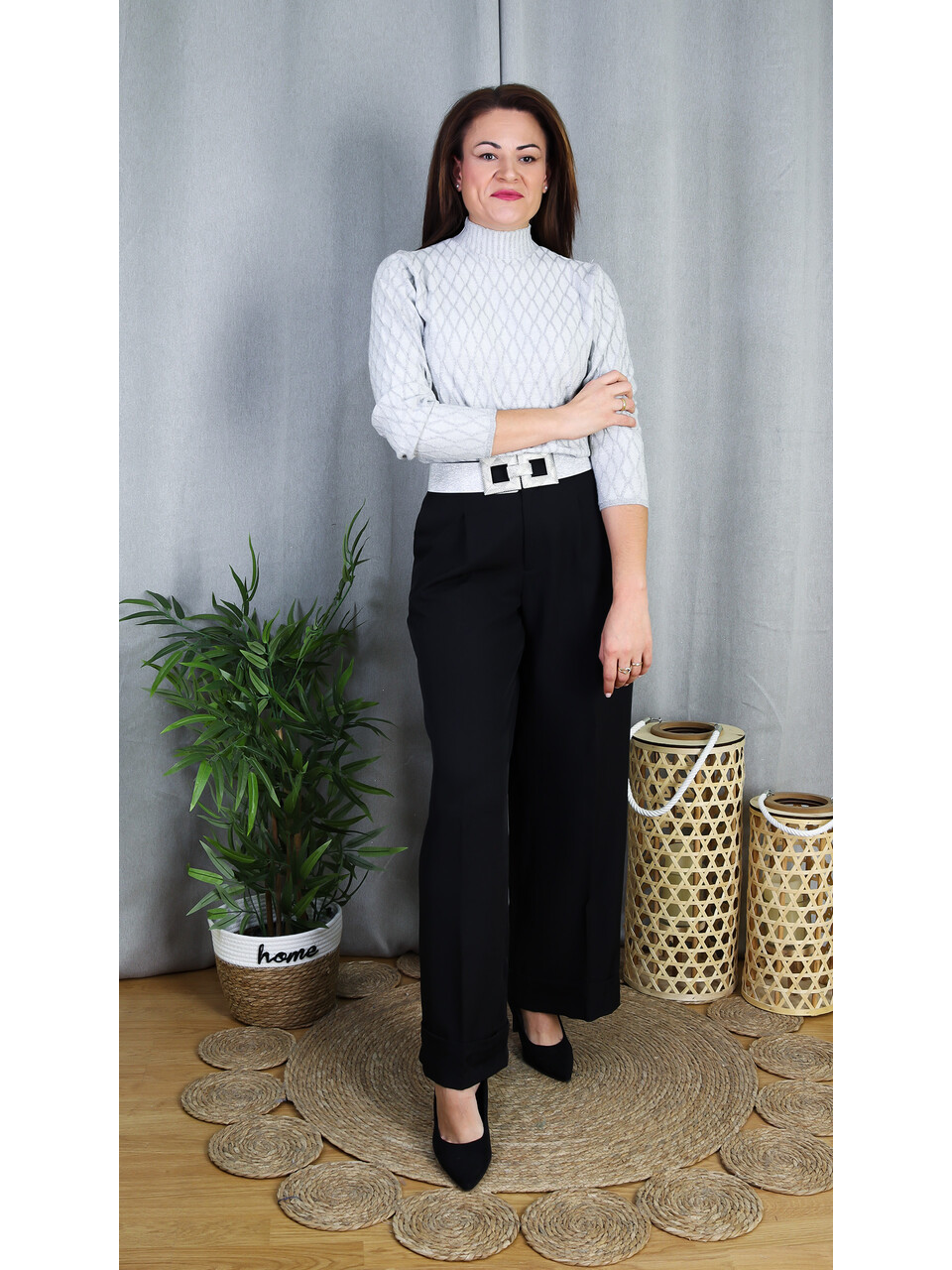 Pantalón Elegante de Pinzas | Pantalón Ancho de Tiro Alto - LoVi Moda