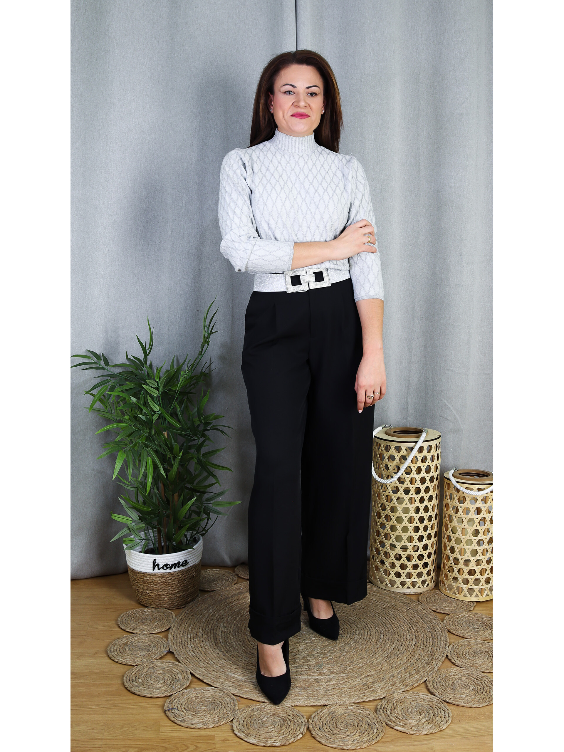 Pantalón Elegante de Pinzas | Pantalón Ancho de Tiro Alto - LoVi Moda