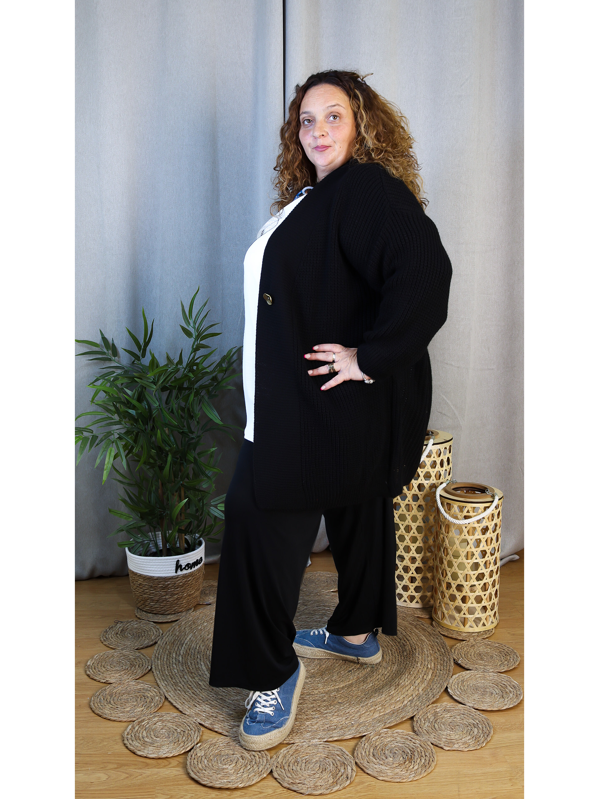 Pantalón Alina | Pantalón Ancho Elástico Negro - LoVi moda
