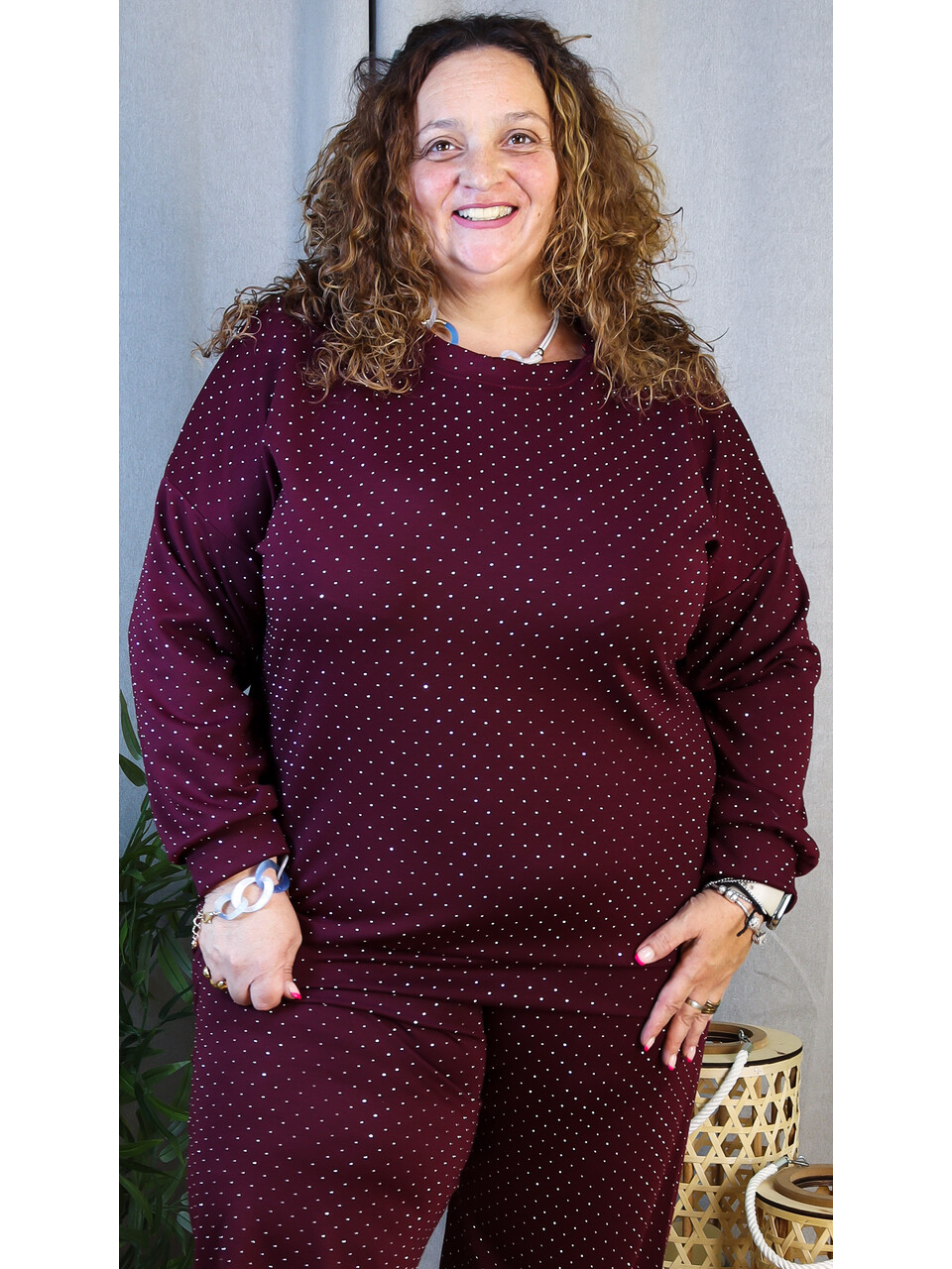 Conjunto Cielo | Conjunto Burdeos con Destellos - LoVi Moda