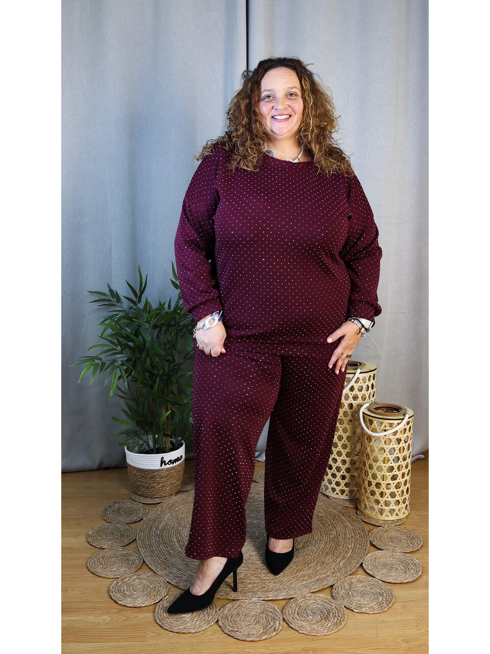 Conjunto Cielo | Conjunto Burdeos con Destellos - LoVi Moda