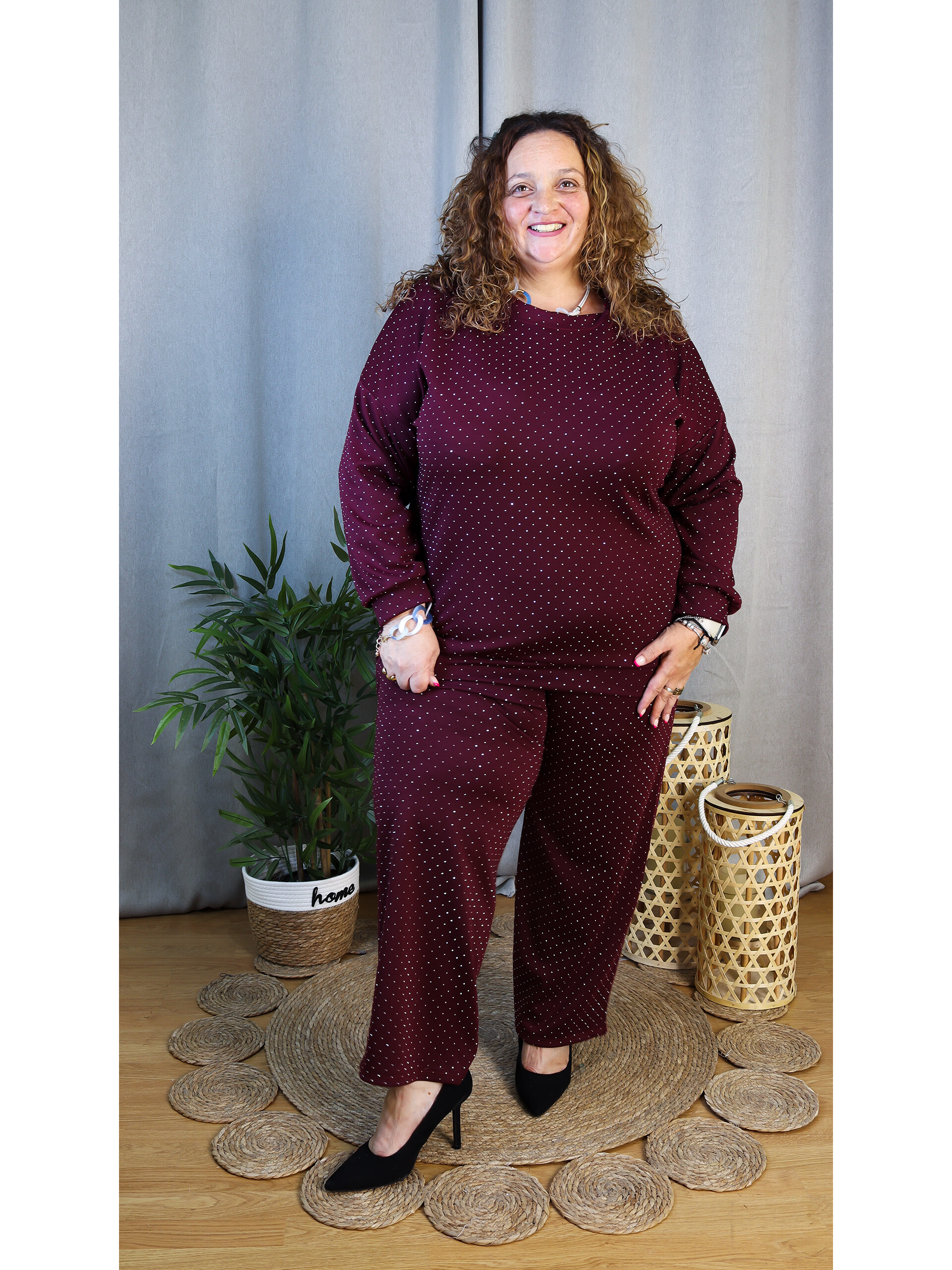 Conjunto Cielo | Conjunto Burdeos con Destellos - LoVi Moda