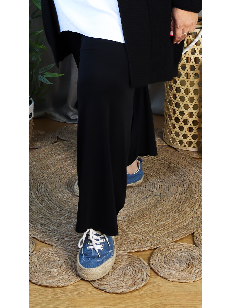 Pantalón Alina | Pantalón Ancho Elástico Negro - LoVi moda