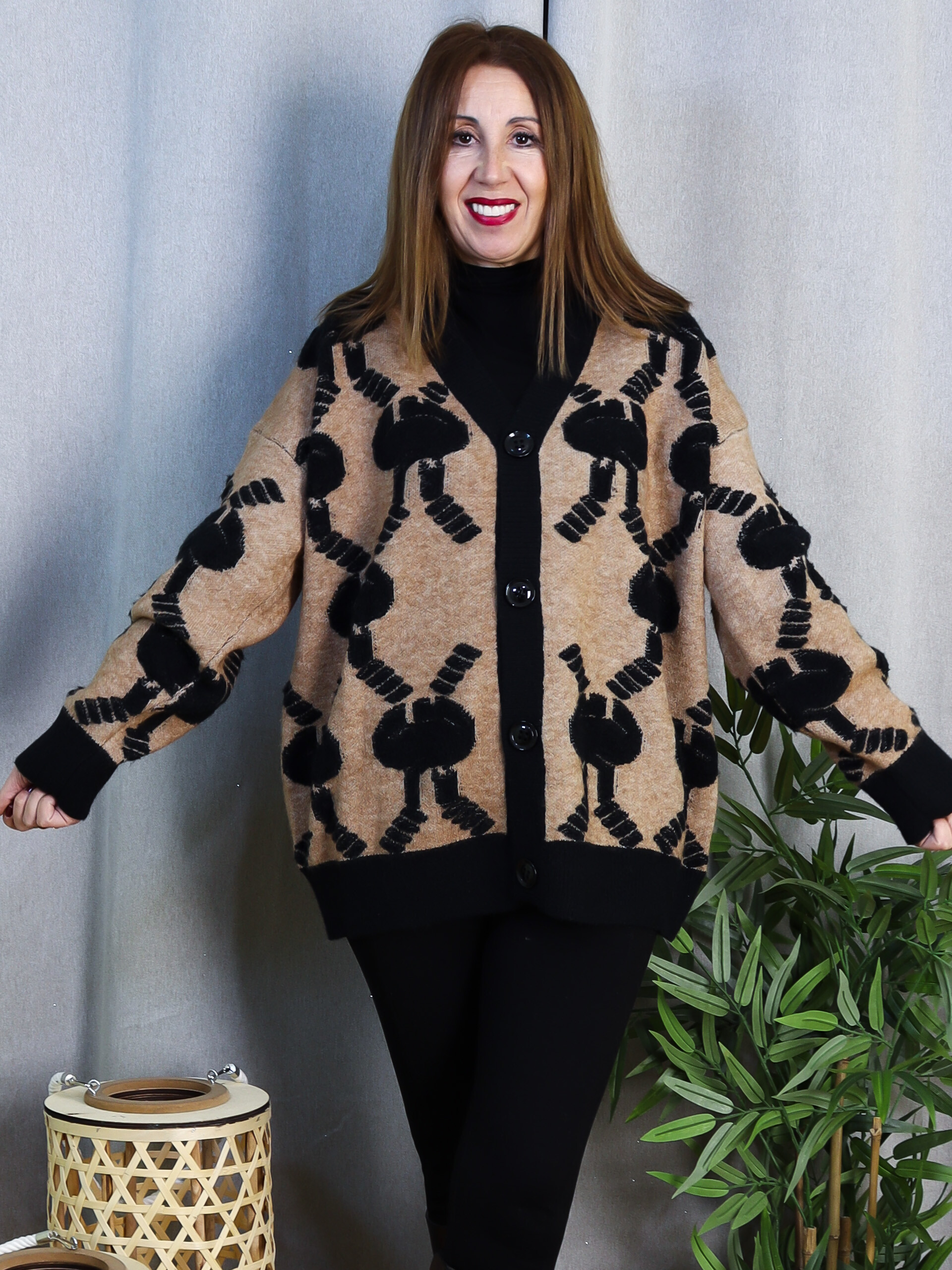 Chaqueta de Punto Arac Estampada | Cárdigan Largo de Mujer | LoVi Moda