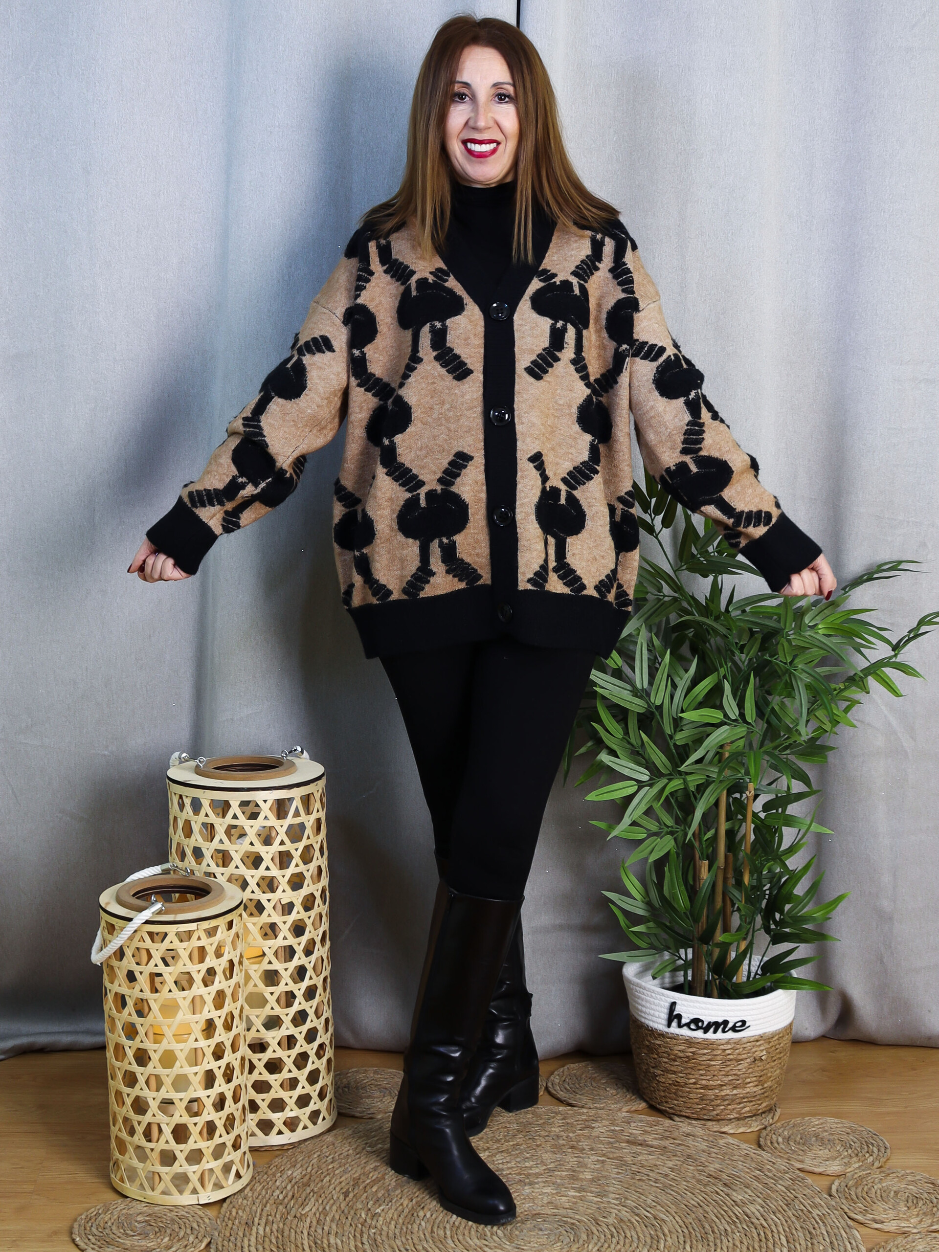 Chaqueta de Punto Arac Estampada | Cárdigan Largo de Mujer | LoVi Moda