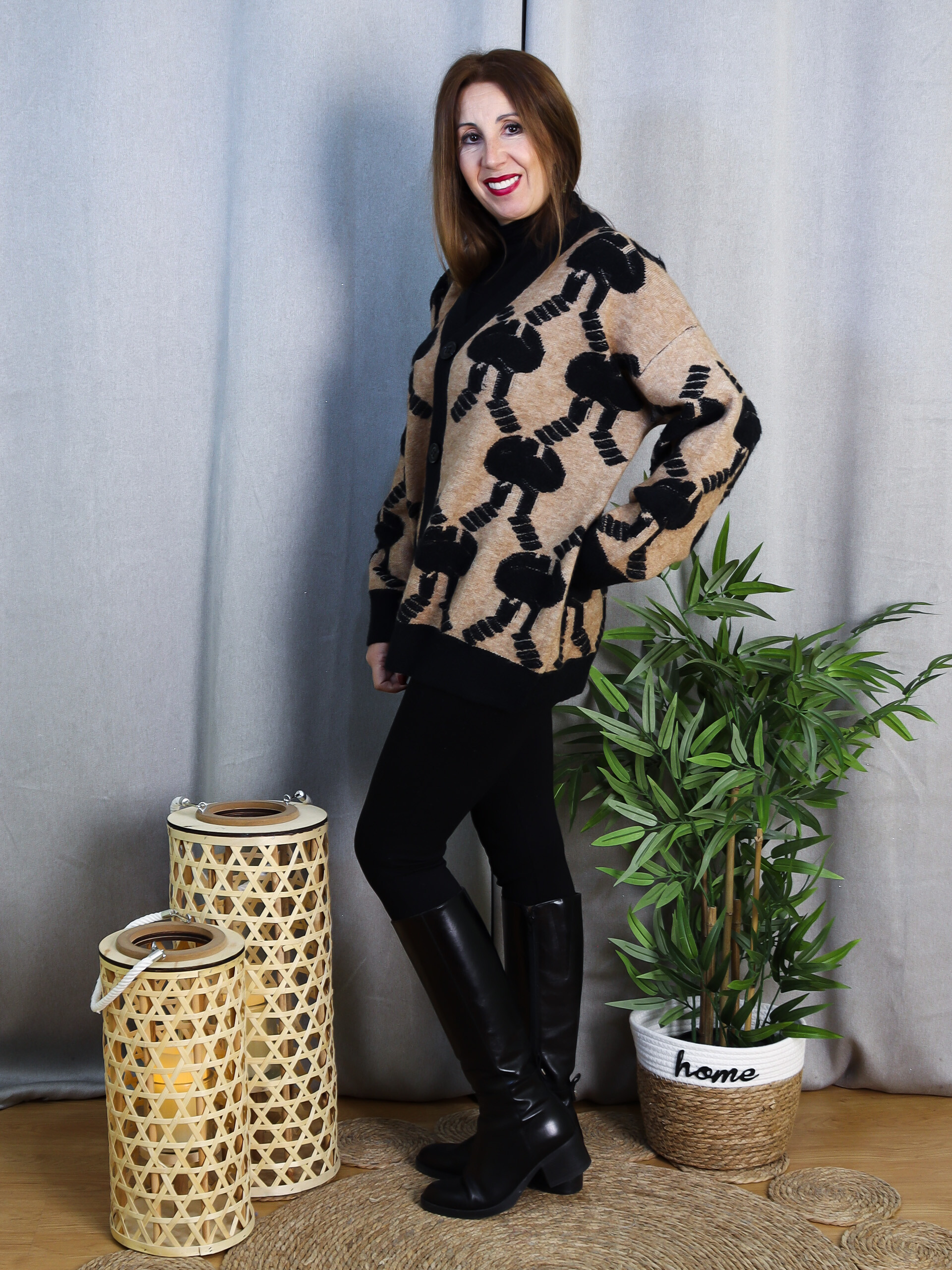 Chaqueta de Punto Arac Estampada | Cárdigan Largo de Mujer | LoVi Moda